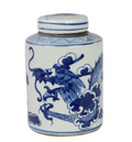 Blue & White Mini Tea Jar with Dragon Motif