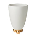 Catalina Tall White Bowl with Gold Feet