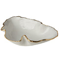 Large Freeform Bowl White with Gold Rim
