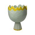 Small Jade & Yellow Scalloped Cachepot | Stylish Planter