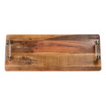 Chalet Wooden Tray with Glass Rod Handles