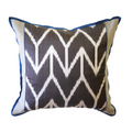 Brown and Blue Ikat Pillow