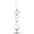 Clear Glass Candlestick, Large Ball at Base