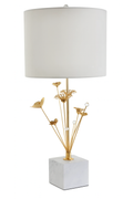 Floral Lamp with Marble Base