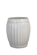 Round Ribbed Garden Stool in Antique Crackle