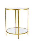 Gold Round Mirrored Side Table