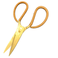 Large Gold Tone Scissors with Rattan Wrapped Handles