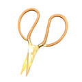 Small Gold Tone Scissors with Rattan Wrapped Handles