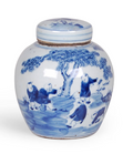 Blue and White Children Design Jar