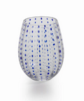 Blue Dots Stemless Glass - Set of 6