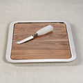 Brasserie Steel and Acacia Wood All-In-One Gastronomy Board - Polished Nickel - Small