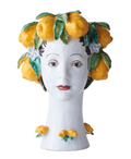 Ceramic Head & Lemon Vase | Decorative Table Decor