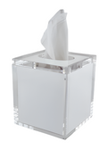Lucite Tissue Box w/ Lid Inner White