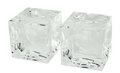 Crystal Glass Cube Bookend Pair