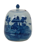 Blue and White Canton Tall Gourd Mini Jar