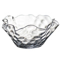 Large Clear Dimpled Glass Bowl with Wavy Texture