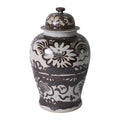 Rustic Brown Silla Flower Temple Jar